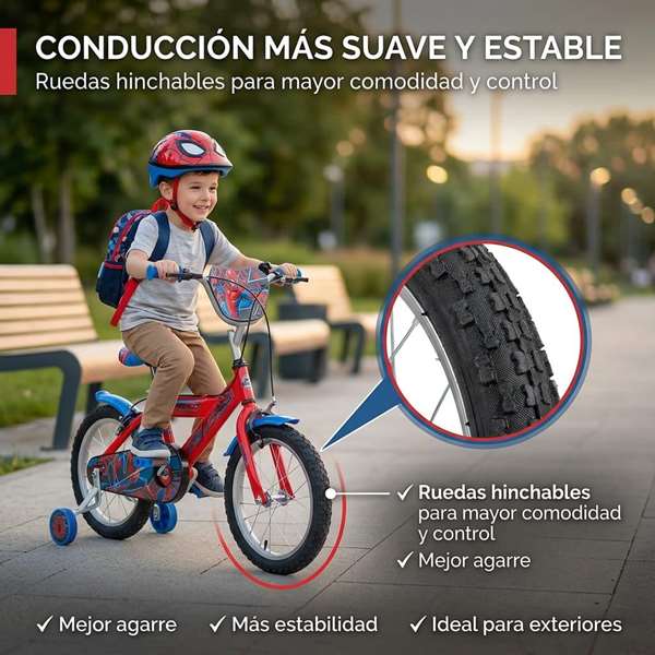 Huffy Bicicleta Spiderman Vélo pour Enfant 16" - De 5 à 8 Ans