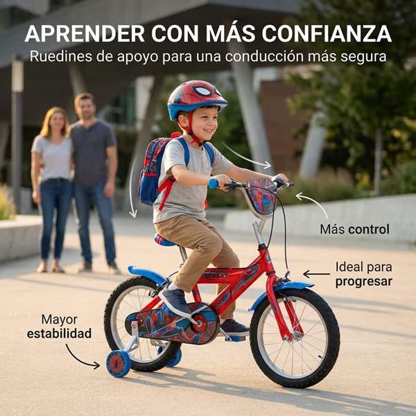 Huffy Bicicleta Spiderman Vélo pour Enfant 16" - De 5 à 8 Ans