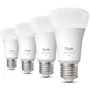 Philips Hue - Pack de 4 ampoules LED connectées A60 - Blanc chaud 2700K - E27 6W - 810 lumens - Contrôle par application