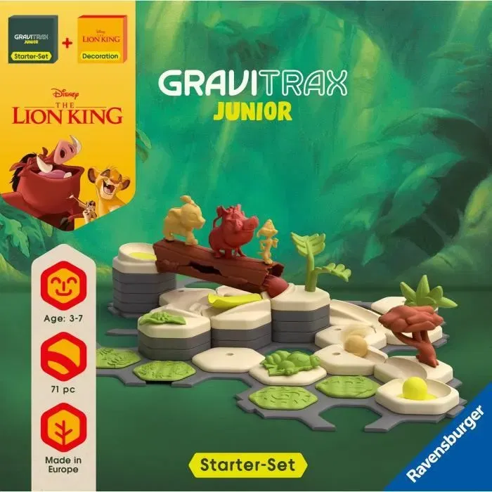 Ravensburger - Gravitrax Junior Starter Set Le Roi Lion - Circuit de billes - 71 pièces - A partir de 3 ans - 73437