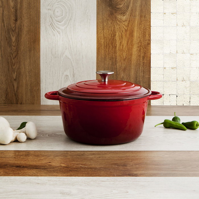 Bidasoa Casserole avec Couvercle Fierro Rouge Ø 24 cm 3,7 L (2 Unités)