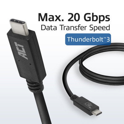 ACT Connectivity Câble USB-C AC7431 USB4 20Gbps 240W 1m pour charge rapide et transfert de données
