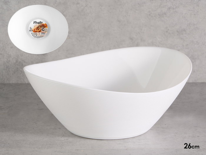 Vivalto Bol Opal Blanc 26 cm - Grand Bol en Verre Opal (Set de 18) Vivalto Bol Opal Blanc 26 cm - Grand Bol en Verre Opal (Set de 18)