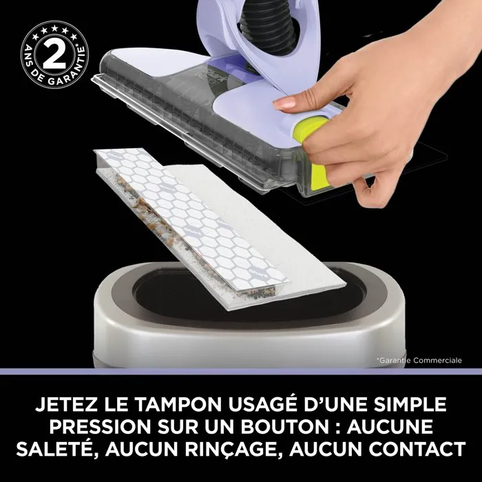 Shark VACMOP Nettoyeur balai sans fil 2-en-1 VM200EUPL - Aspiration & lavage - Lavande - 4 tampons jetables