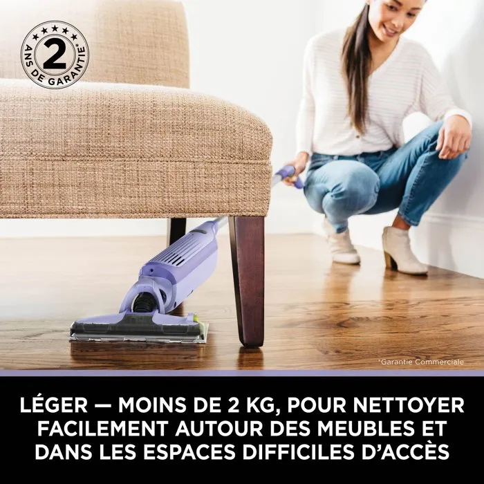 Shark VACMOP Nettoyeur balai sans fil 2-en-1 VM200EUPL - Aspiration & lavage - Lavande - 4 tampons jetables