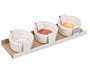 Vessia Lot de 3 pots à sauce 200 ml en porcelaine blanche 34x5x10 cm (Set de 24)