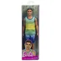 Barbie HYV00 Fashionistas Poupée Ken Débardeur Tie-Dye Dégradé et Short en Jean, 29.8 cm, 3 Ans et Plus