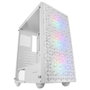 Mars Gaming MC-MAG Boîtier PC Midi Tower ATX Blanc, Panneau Latéral en Verre Trempé, 3 Ventilateurs Fixed RGB 120mm