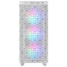 Mars Gaming MC-MAG Boîtier PC Midi Tower ATX Blanc, Panneau Latéral en Verre Trempé, 3 Ventilateurs Fixed RGB 120mm
