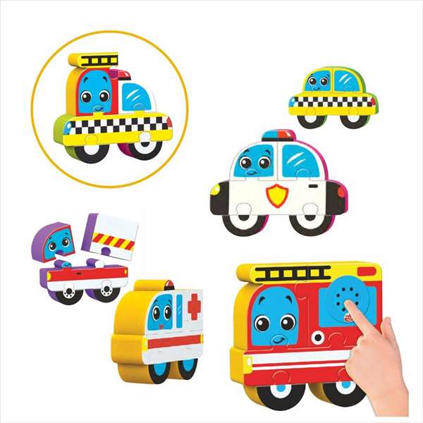 Reig - Puzzle sonore avec blocs-figures de voitures - Jouet éducatif pour enfant dès 1 an - Fonctionne avec piles AG14