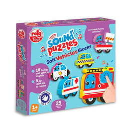 Reig - Puzzle sonore avec blocs-figures de voitures - Jouet éducatif pour enfant dès 1 an - Fonctionne avec piles AG14