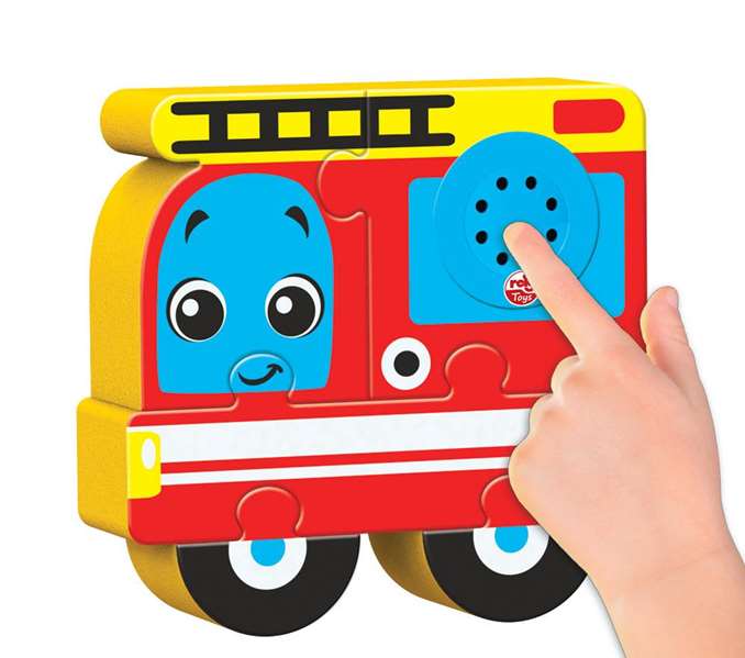 Reig - Puzzle sonore avec blocs-figures de voitures - Jouet éducatif pour enfant dès 1 an - Fonctionne avec piles AG14