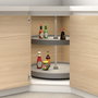 Emuca Jeu de plateaux circulaires Shelvo pour meuble de cuisine, pour module de 800 mm, plastique et aluminium, Gris