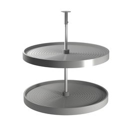 Emuca Jeu de plateaux circulaires Shelvo pour meuble de cuisine, pour module de 800 mm, plastique et aluminium, Gris