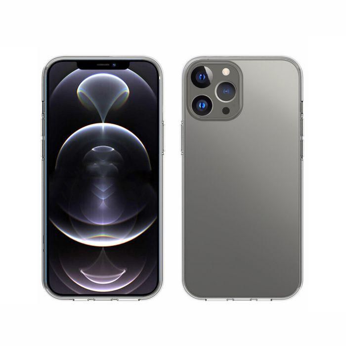 eSTUFF Coque TPU souple transparente pour iPhone 13 Pro Max avec protection totale et compatibilité Qi