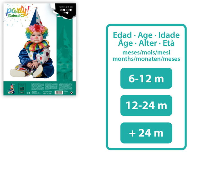 BigBuy Carnival Déguisement Clown Arlequin Bleu Bébé