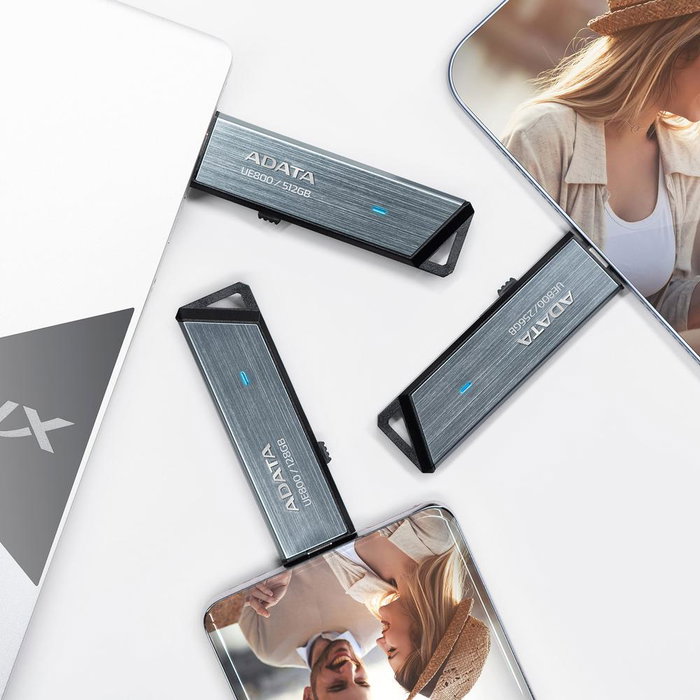 Adata AELI-UE800-2T-CSG Clé USB 2TB ADATA ELITE UE800 USB-C 3.2 Gen2 1000 Mo/s