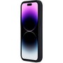 eSTUFF Coque iPhone 15 INFINITE ROME - Silicone magnétique recyclée (81% PCR) - Protection 2 m - Compatible MagSafe - Noir
