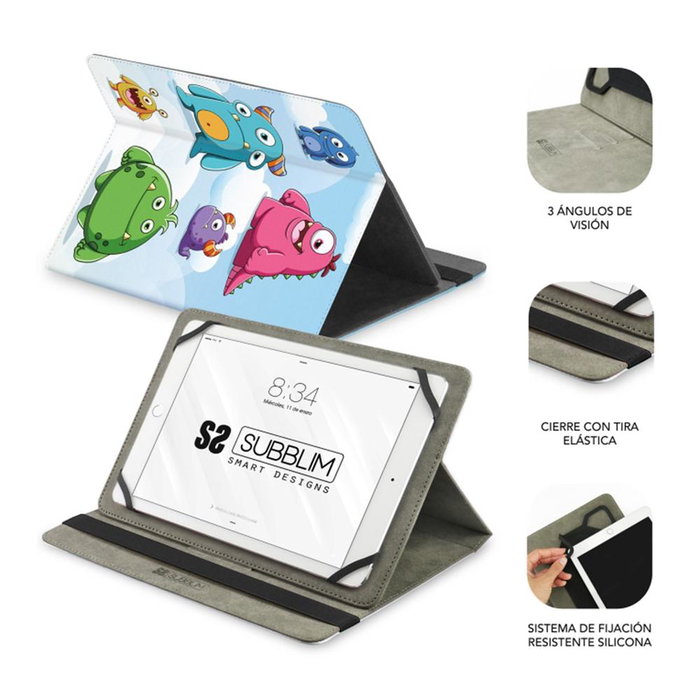 Subblim Housse Universelle Trendy Case pour Tablette 11 Pouces, Design Monsters, Folio, Protection Rayures, Multicolore Subblim Housse Universelle Trendy Case pour Tablette 11 Pouces, Design Monsters, Folio, Protection Rayures, Multicolore
