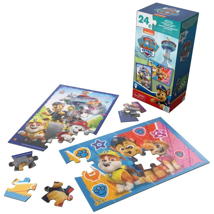 Paw Patrol Coffret de 2 Puzzles Lenticulaires 24 pièces