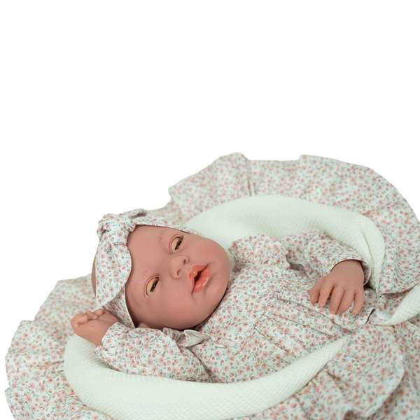 Muñecas Arias Andie - Poupée Elegance 40 cm couleur rose avec manteau, œil dormeur et larme magnétique, 3 ans et plus, avec sons et piles incluses
