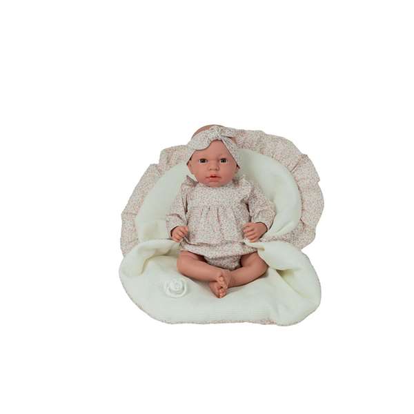 Muñecas Arias Andie - Poupée Elegance 40 cm couleur rose avec manteau, œil dormeur et larme magnétique, 3 ans et plus, avec sons et piles incluses