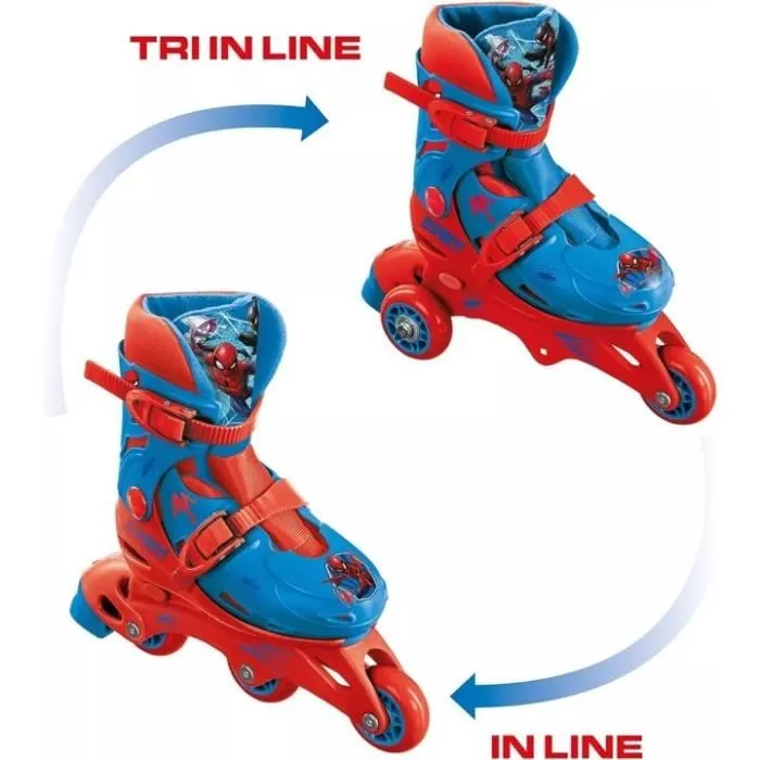 Mondo - Rollers en ligne 3 roues évolutifs Spider-Man pour enfants dès 3 ans
