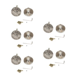 Emuca Lot de 5 condamnation avec rosace ronde 50mm, Nickel satiné