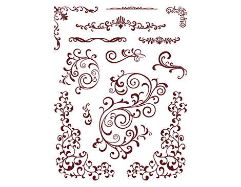 Innspiro Set de tampons acryliques Arabescos 14x18cm