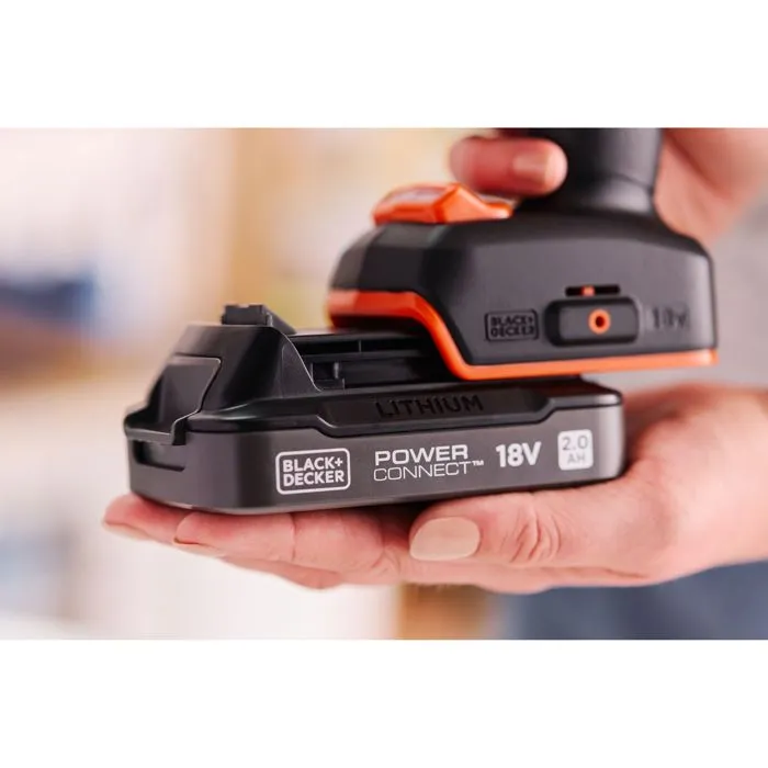Black + Decker Perceuse Visseuse à Percussion Éco-Responsable 18V Brushless - 2 Batteries 2Ah, en Mallette - BLD683D2XK-QW