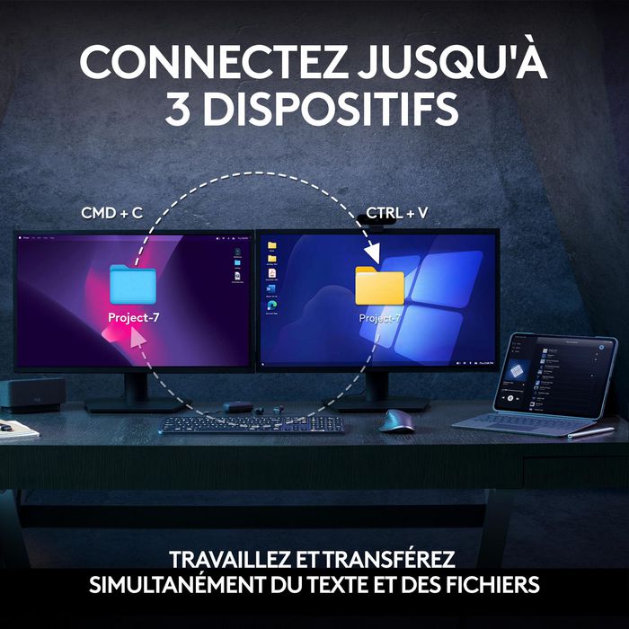 Logitech Ensemble MX Performance Combo MX Master 3S et MX Keys S avec Repose-Poignets MX, Souris et Clavier Sans Fil Bluetooth et USB pour PC