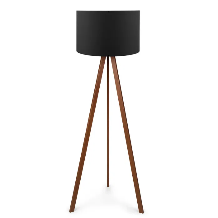 Kano Lampe de Sol Trépied Bois Orange