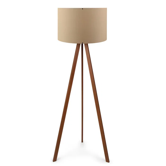 Kano Lampe de Sol Trépied Bois Orange