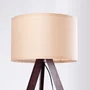 Kano Lampe de Sol Trépied Bois Orange