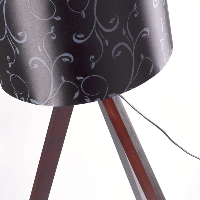 Kano Lampe de Sol Trépied Bois Orange