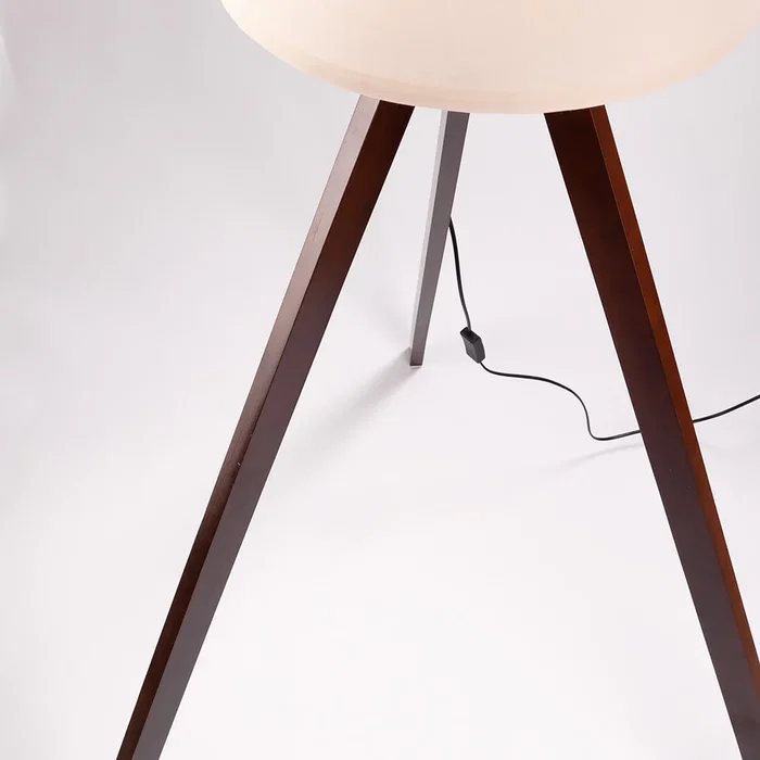 Kano Lampe de Sol Trépied Bois Orange