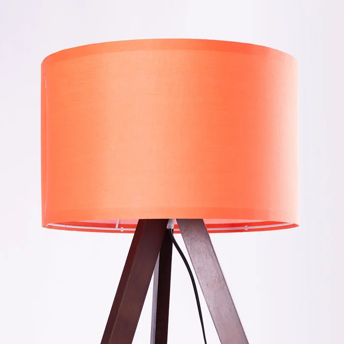 Kano Lampe de Sol Trépied Bois Orange