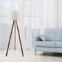 Kano Lampe de Sol Trépied Bois Orange