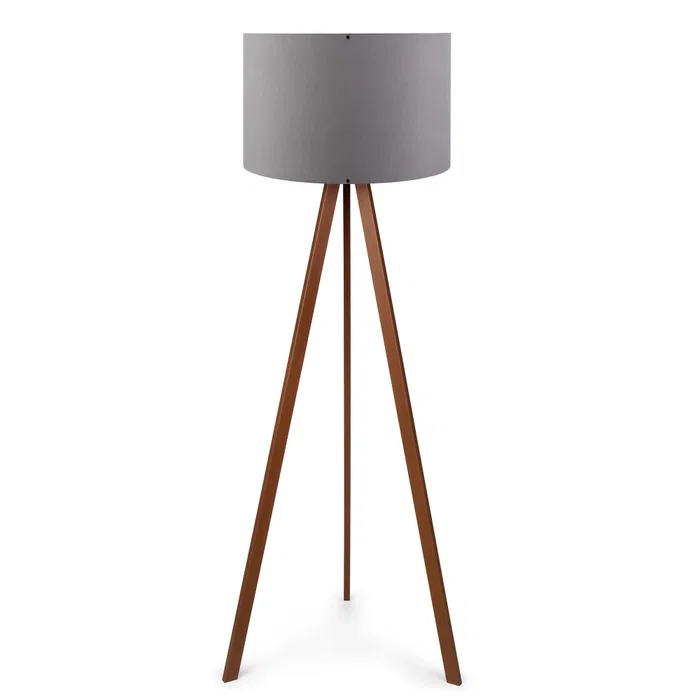 Kano Lampe de Sol Trépied Bois Orange