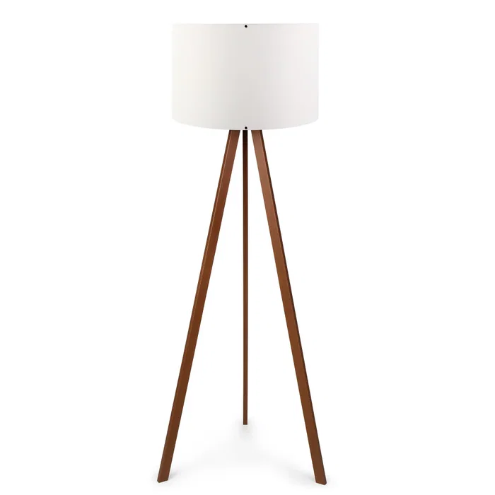 Kano Lampe de Sol Trépied Bois Orange