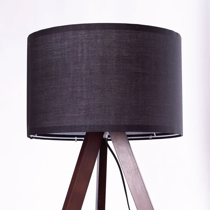 Kano Lampe de Sol Trépied Bois Orange