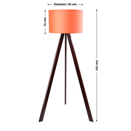 Kano Lampe de Sol Trépied Bois Orange