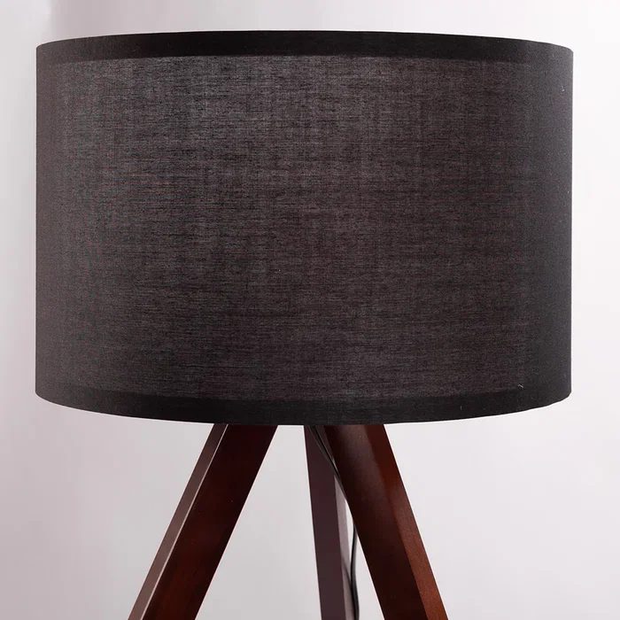 Kano Lampe de Sol Trépied Bois Orange
