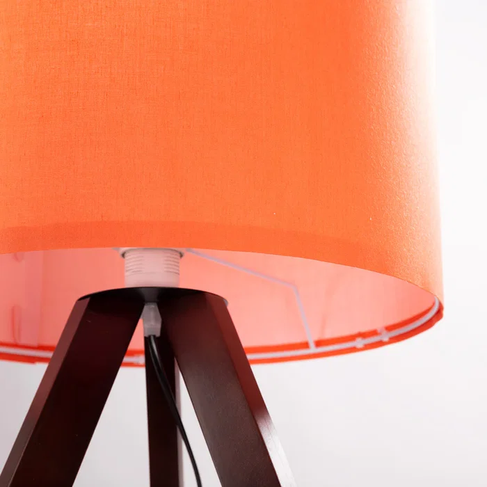 Kano Lampe de Sol Trépied Bois Orange