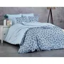 Housse de couette 240 x 220 cm + 2 taies d'oreiller 60 x 60 cm - 100% coton renforcé - Bleu - Parure de lit King Size