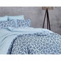 BigBuy Home Parure de couette Bleu et bleu foncé en coton renforcé, 3 pièces