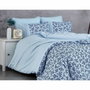 BigBuy Home Parure de couette Bleu et bleu foncé en coton renforcé, 3 pièces