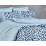 BigBuy Home Parure de couette Bleu et bleu foncé en coton renforcé, 3 pièces