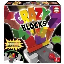 Educa Jeu d'Adresse Crazy Blocks, 15 Blocs Colorés, Jeu d'Adresse pour Enfants à partir de 4 ans, pour 2 Joueurs ou Plus
