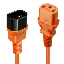 Lindy Câble d'alimentation rallonge C14 vers C13, orange, 2 m, pour environnements professionnels et privés